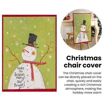 Чехол для стула Санта-Клауса, Праздничные Рождественские чехлы для стульев, дизайн Санта-Клауса в виде снеговика, украсьте стулья на Рождество
