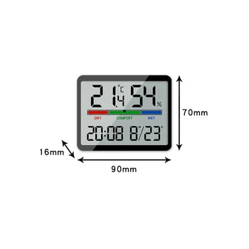 Цифровой будильник, измеритель температуры и влажности, многофункциональный электронный будильник для дома -B