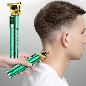 Машинка для стрижки волос С острым лезвием из нержавеющей стали Мощный цифровой дисплей Малошумная электрическая беспроводная машинка для стрижки волос