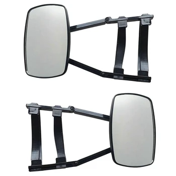 Универсальные буксировочные зеркала Прицепные буксировочные зеркала Удлиненные зеркала для буксировки с возможностью поворота на 360 ° Регулируемое буксировочное зеркало, черное, 2ШТ