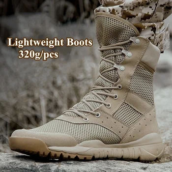 34-49 Размер, Мужские и женские сверхлегкие уличные альпинистские ботинки, Тактические тренировочные армейские ботинки, Летние походные ботинки для пустыни с дышащей сеткой.
