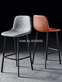 Барный стул легкий роскошный высокий табурет барный стул с железной спинкой в скандинавском стиле высокий табурет современный простой табурет для кафе на стойке регистрации