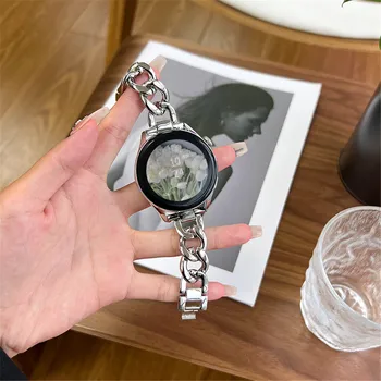 Подходит для Samsung Galaxy Watch Band 6 classic47mm43mm Стальной женский изысканный браслет Galaxy Watch серии 4 5 6 Аксессуары