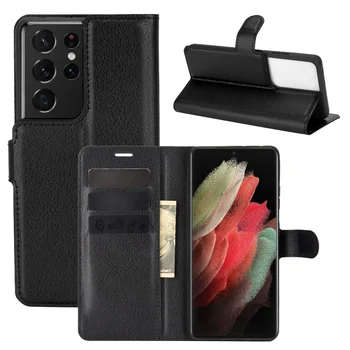 Модный кошелек, чехол из искусственной кожи Samsung Galaxy S21 Ultra Flip, защитная задняя крышка телефона с держателями для карт