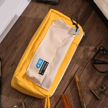 Многокарманная настольная сумка для хранения в японском стиле, водонепроницаемая сумка для канцелярских принадлежностей большой емкости, многослойная сумка для карандашей, Офисная