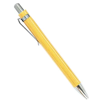 100шт Бамбуковая ручка Шариковая ручка из бамбукового дерева 1,0 мм с пулевидным наконечником Бизнес-фирменная шариковая ручка Офисные Школьные канцелярские принадлежности