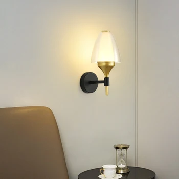 Новый американский стиль, бра для спальни с односпальной кроватью, креативная лампа для гостиничного номера, простой настенный светильник для гостиной