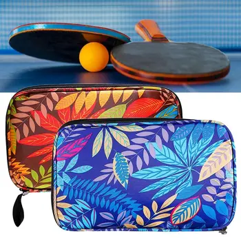 Профессиональный защитный чехол для спортивных принадлежностей, сумка для ракеток для настольного тенниса, чехол для лопаток для пинг-понга с рисунком листьев и поясом