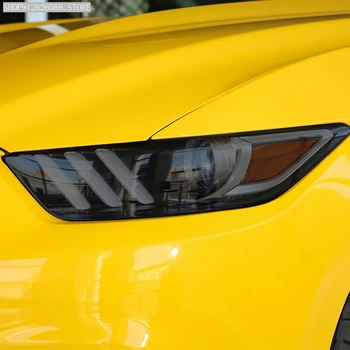 2 шт. Защитная пленка для автомобильных фар с дымчато-черным оттенком, виниловая прозрачная наклейка TPU для Ford Mustang 2015-настоящее время 2020 2021