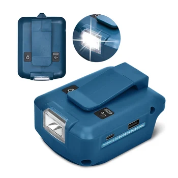 Безопасность ноутбука Источник питания USB-C, адаптер для аккумулятора, зарядное устройство, инструмент для замены портативного рабочего телефона со светодиодной подсветкой, подходит для Makita 14,4 В-18 В