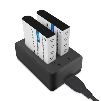 Двойная Зарядная док-станция Micro USB для аккумуляторов NP40 Bbatteries С возможностью быстрой зарядки Док-станция Для зарядки аккумулятора