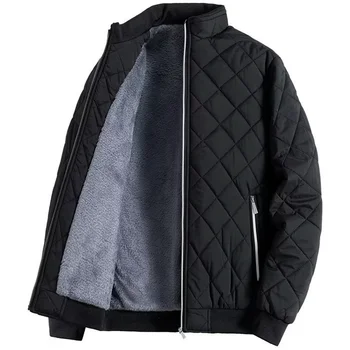 Мужская куртка 2023 года со стоячим воротником, мужская парка, зимний новый пуховик плюс бархатные теплые куртки, мужские деловые пальто для отдыха, молодежные пальто