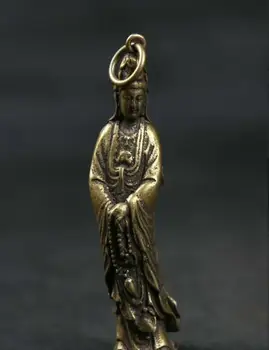 Маленькие китайские сувениры Фэншуй, Бронзовый буддизм, подвеска-подставка Kwan-yin Guan Yin