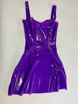 Фиолетовое латексное платье трапециевидной формы, прозрачные сексуальные костюмы, сценическое шоу в прямом эфире, бар-клуб