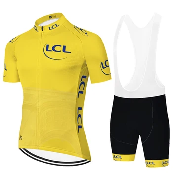 2023 France Tour Велоспорт Джерси TDF Комплект Мужская Желтая Короткая Одежда Рубашки Для Шоссейных Велосипедов Костюм Велосипедный Нагрудник Шорты Ropa ciclismo MTB