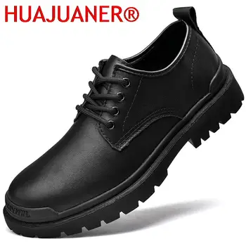 Брендовые дышащие мужские оксфорды модельные туфли с толстой подошвой Мужская модельная кожаная повседневная обувь Модная черная официальная мужская обувь