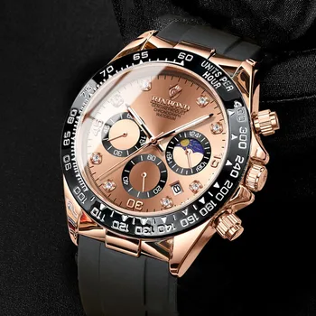 Модные брендовые мужские деловые кварцевые часы с силиконовым ремешком Часы с календарем Для отдыха, спорта, творчества, студенчества, оригинальные наручные часы