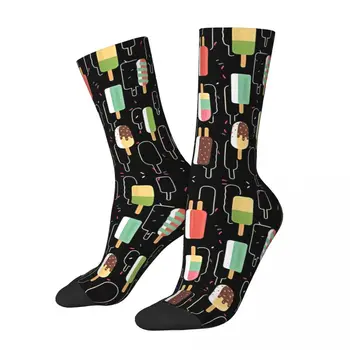 Зимние носки унисекс с рисунком мороженого, велосипедные носки Happy Socks, уличный стиль Crazy Sock