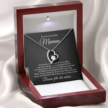 Французский для моей удивительной мамы подарок Ожерелье с цепочкой в виде сердца Модные женские ожерелья с подвесками для девочек 2023 Модные украшения с коробкой