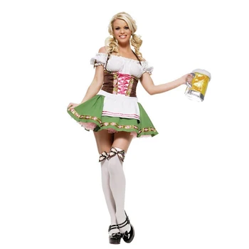 Сексуальное платье для пивных девушек, женские костюмы официанток Fraulein Clubs, косплей на Октоберфест, костюм баварской горничной для модной вечеринки