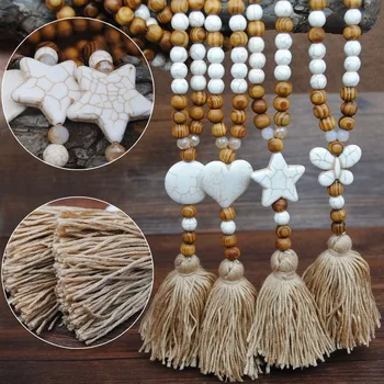 Богемное ожерелье с подвеской в стиле бохо, деревянное ожерелье-свитер из бисера, модное ожерелье для женщин
