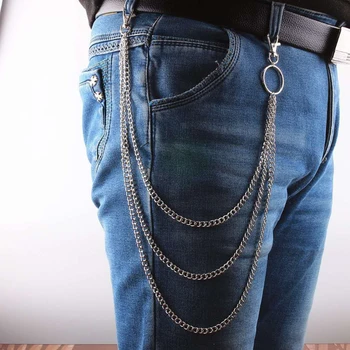 Персонализированный сплав в стиле ретро Для мужчин и женщин в стиле хип-хоп, панк, Многослойный декоративный джинсовый брелок с пряжкой на талии, Маленькие подарки