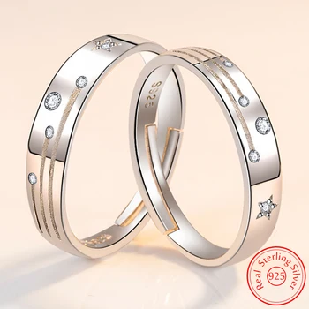 Модные ювелирные изделия Новое Женское кольцо из стерлингового серебра 925 пробы с кристаллами и цирконием в виде звезды для мужчин XY0355
