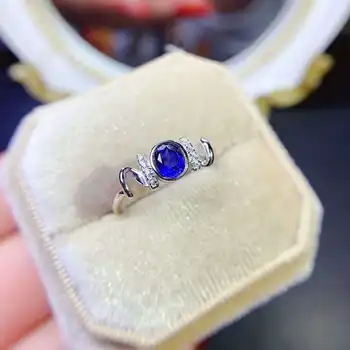 Новое кольцо с натуральным сапфиром из Шри-Ланки, серебро 925 пробы, набор Seiko, 4x5 мм, Синий драгоценный камень для женщин