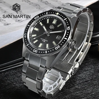 Мужские часы San Martin 62mas V4 для дайверов с сапфировым стеклом, Роскошные Светящиеся 200-метровые Водонепроницаемые Автоматические Механические часы NH35 Reloj