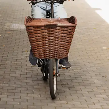 Велосипедная корзина с крышкой в винтажном стиле, корзина для хранения велосипедов для путешествий, велосипед для горных дорог, Балансировочный велосипед, Складные Аксессуары для велосипедов