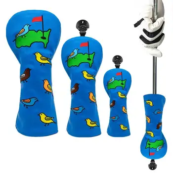 Головной убор для гольфа Головные уборы для гольфа с зеленым дизайном, чехол для клюшки для гольфа, Эластичные головные уборы для клюшек для гольфа, набор Взаимозаменяемых