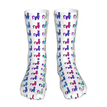 Красочные носки унисекс с единорогами, зимние носки, теплые толстые вязаные мягкие повседневные носки