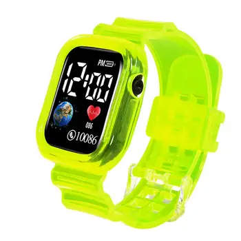 Детские светодиодные цифровые часы с точным хронометражем, спортивные наручные часы для мальчиков и девочек, стильные электронные часы