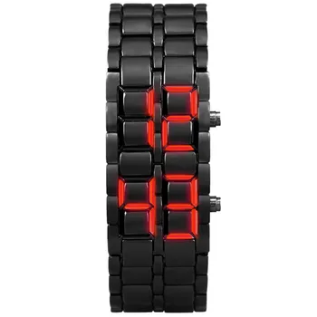 Модные мужские электронные спортивные часы New Iron Samurais Пластиковый браслет Lava Watch Светодиодные цифровые часы Hour Men Women Relojes