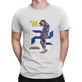 Мужские футболки Baji Keisuke из 100% хлопка, винтажная футболка с круглым вырезом, футболки Tokyo Revengers, одежда с коротким рукавом, летняя одежда