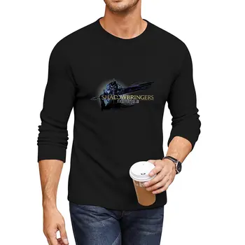 Новая длинная футболка с логотипом Final Fantasy XIV: Shadowbringers, черная футболка, черные футболки, забавные футболки, спортивные рубашки, мужские