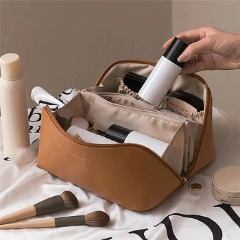 Портативные женские дизайнерские сумки для путешествий, роскошные кожаные сумки для хранения косметики, вместительная сумка для туалетных принадлежностей, сумка-мешочек