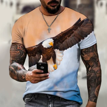 Мужская винтажная футболка American Eagle, футболка с 3D-принтом, модный уличный топ, Женские Летние повседневные футболки с коротким рукавом в стиле Поп.