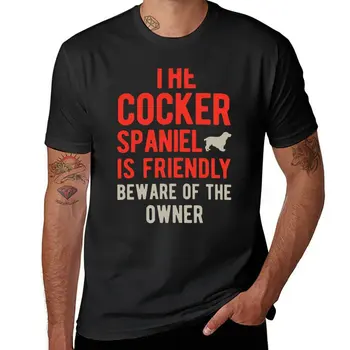 Новая забавная футболка с кокер-спаниелем, футболки больших размеров, однотонные футболки для мужчин