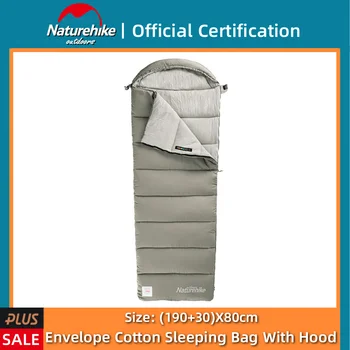 Хлопковый спальный мешок Naturehike-конверт с капюшоном, который можно стирать и сращивать, Переносная походная палатка, утолщенный теплый спальный мешок