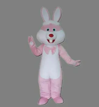 Новый взрослый Хэллоуин Рождество Розовый Кролик Маскотт Необычный мультяшный костюм талисмана Плюшевый маскарадный костюм талисмана