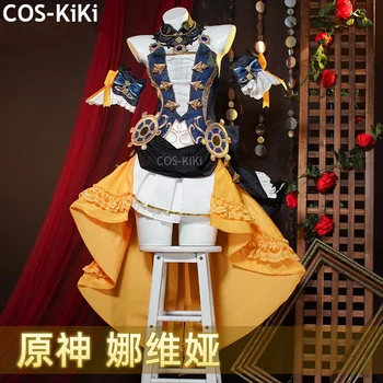 Игровой костюм COS-KiKi Genshin Impact Navia Великолепная Парадная Форма Косплей Костюм Для вечеринки в честь Хэллоуина, Наряд Для Ролевых игр, Женский XS-XXL