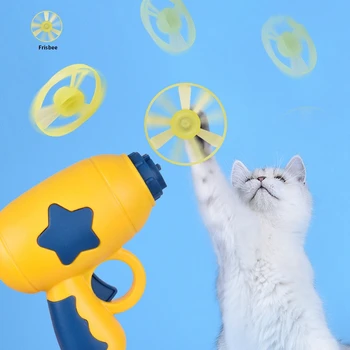 Забавная игрушка для кошек, Интерактивная Летающая Тарелка, пистолет, Креативный котенок, мини-Бамбуковый вертолет, Игровая игрушка для кошки, Игрушка для летающей кошки Katten Speelgoed