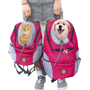 Уличная сумка-переноска для собак, портативный дорожный рюкзак, передняя сумка, сетчатый рюкзак с двойным плечом, переноска для кошек и кошек