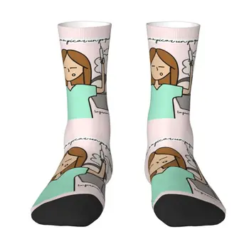 Симпатичные мужские носки Enfermera En Apuros Doctor Nurse Medical Dress Socks Унисекс Удобные Теплые носки для экипажа с 3D принтом