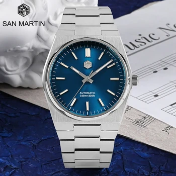 Мужские часы San Martin 40 мм Miyota 9015 Классическое Роскошное платье Автоматические Механические Часы Быстросъемный браслет из нержавеющей стали