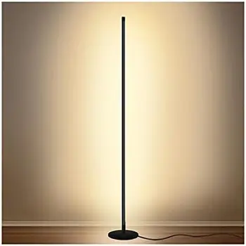 Светодиодная Стоячая Угловая Лампа Black Decor Современный Металлический Торшер для Гостиной Спальни с Дистанционным и Сенсорным Управлением