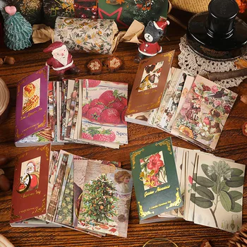 10 упаковок декоративной бумаги Грибы Цветочные листья Садовые и лесные растения Рождественские узоры для ведения дневника Милые канцелярские принадлежности
