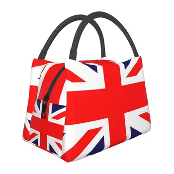 Сумка для ланча с изображением Британского флага Забавный ланч-бокс с принтом флагов Для женщин, Переносная сумка-холодильник, Сумки для еды на заказ