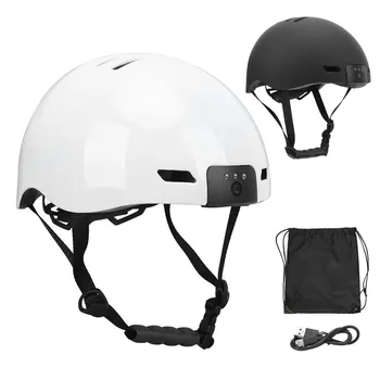 Умный велосипедный шлем, впитывающий пот, легкая камера 1080P HD, умный велосипедный шлем, сигнальная лампа для подбородка для скейтбординга